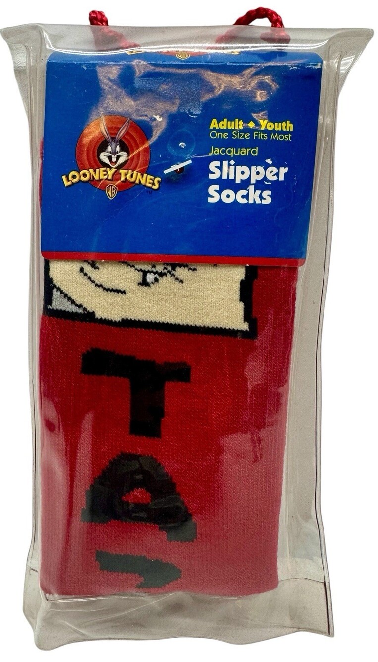 vintage looney tunes taz tasmanian devil Slipper Socks Adults Kids Most Sizes